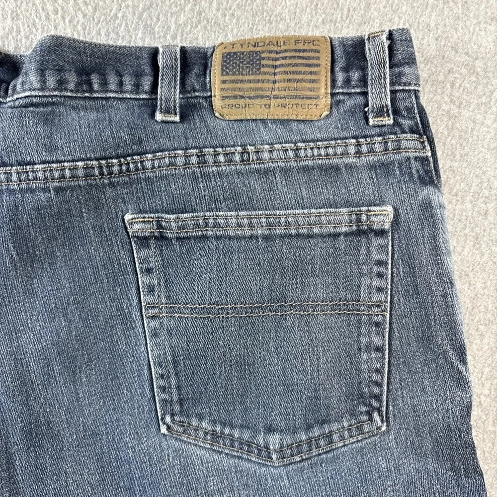 Tyndale FR Men's 44x36 Blue Jeans Cat2 Straight Leg Medium Wash Work Casual
